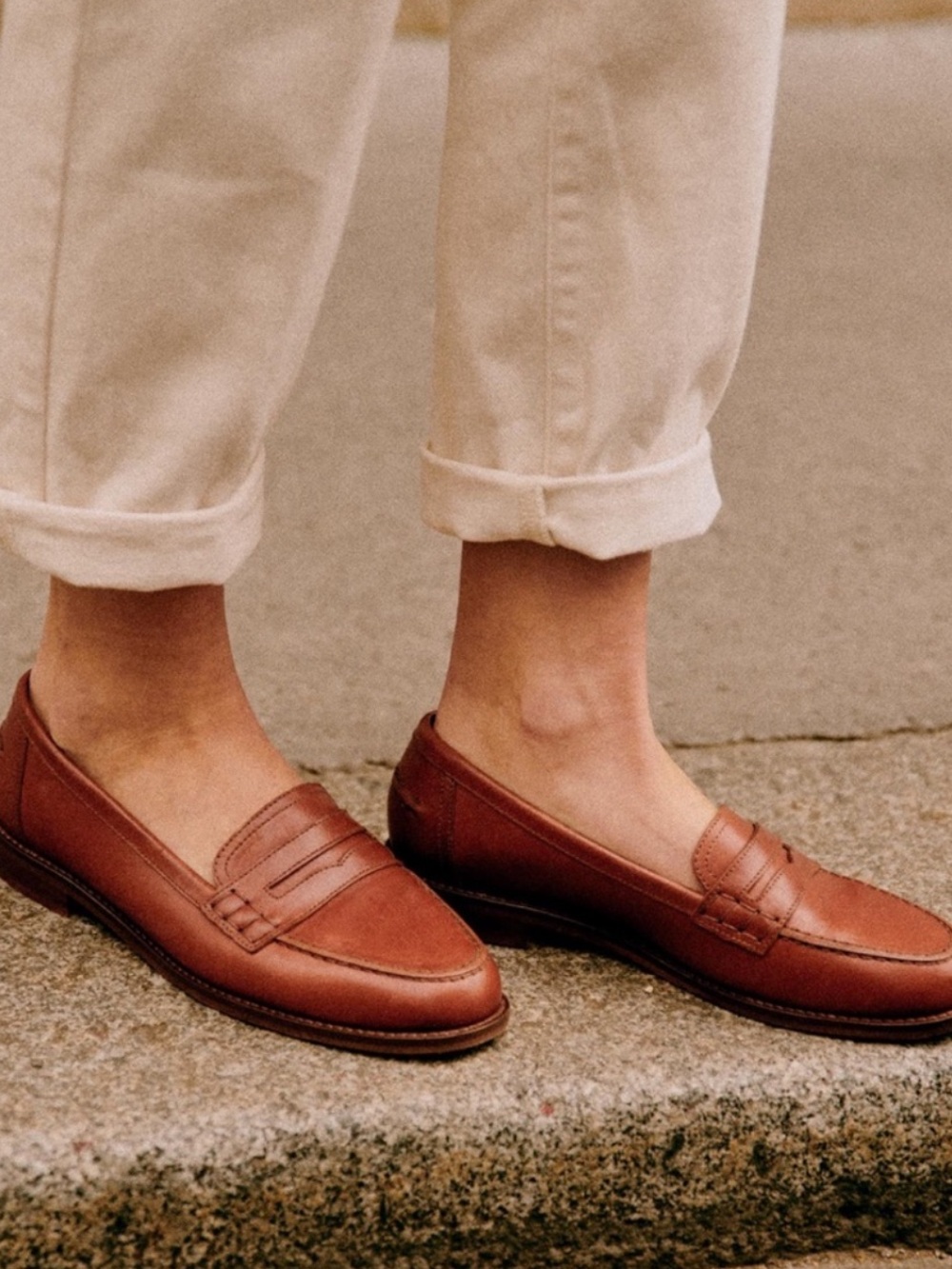 Sezane Brown Leather Penny Loafers - Picture 3 of 9